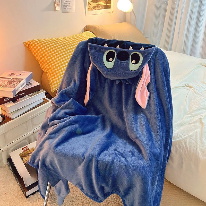 Stitch Hooded Cloak Blanket. Big Blanket With Hat Stitch Warm Blanket