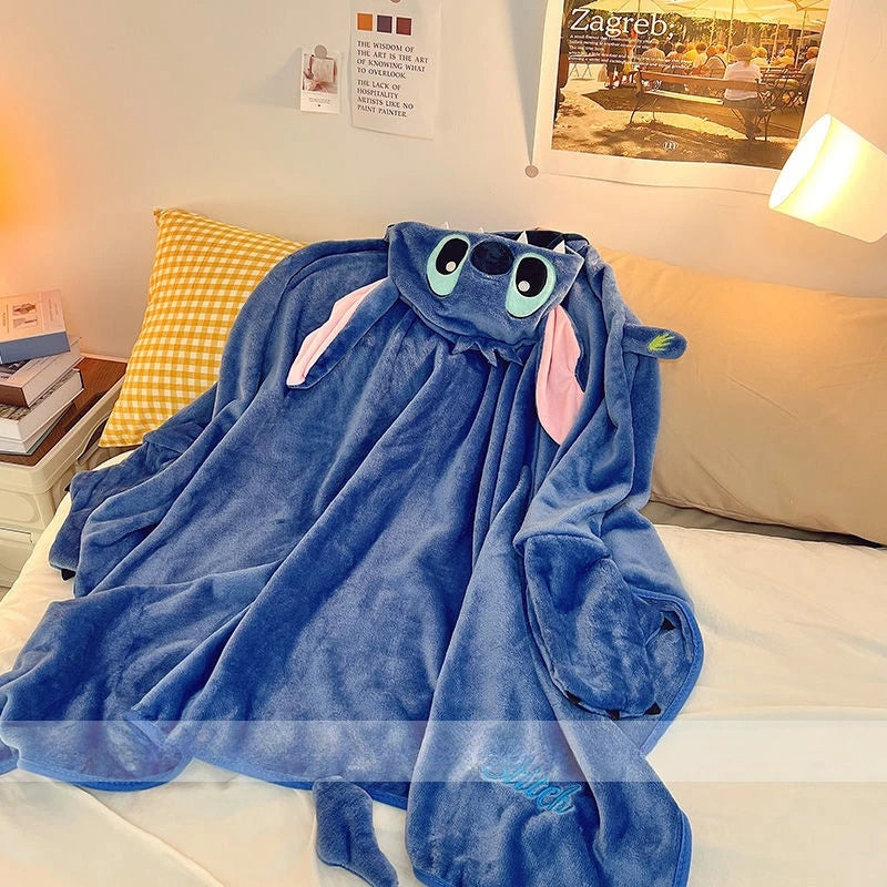 Stitch Hooded Cloak Blanket. Big Blanket With Hat Stitch Warm Blanket