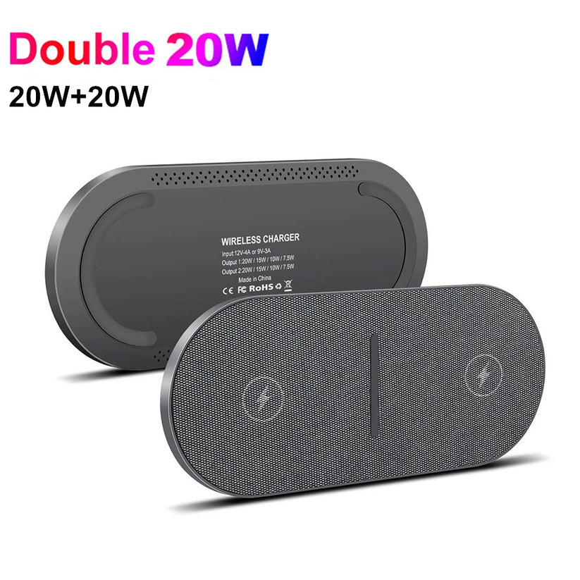 Fast Dual 2 in 1 Wireless Charger Pad for iPhone 8 X XR XS 14 13 12 11 Max Samsung S21 S20 Induction Charging For Airpods 3 Pro