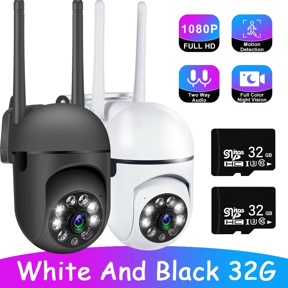 1080P Full HD WiFi Security Camera with 360° Pan-Tilt, Night Vision, Two-Way Audio, and Motion Detection