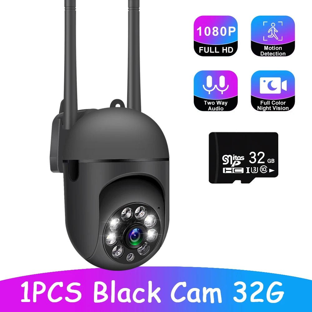 1080P Full HD WiFi Security Camera with 360° Pan-Tilt, Night Vision, Two-Way Audio, and Motion Detection