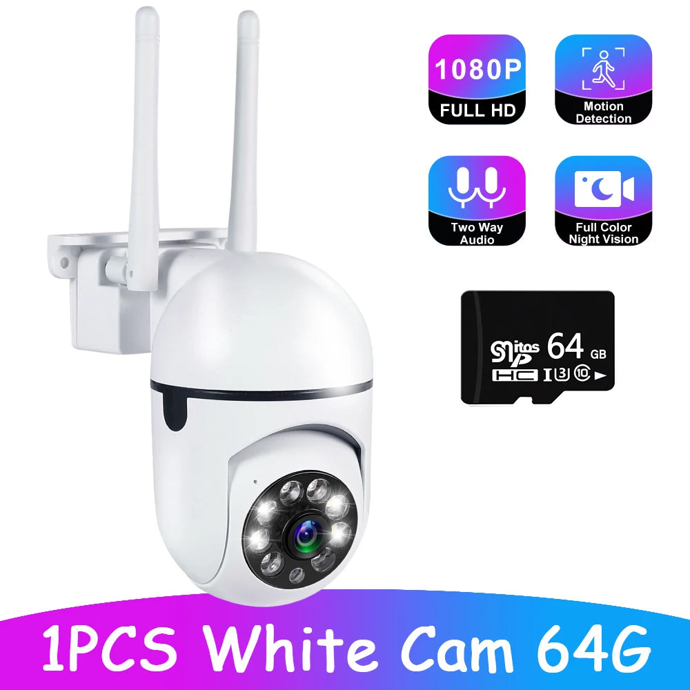 1080P Full HD WiFi Security Camera with 360° Pan-Tilt, Night Vision, Two-Way Audio, and Motion Detection