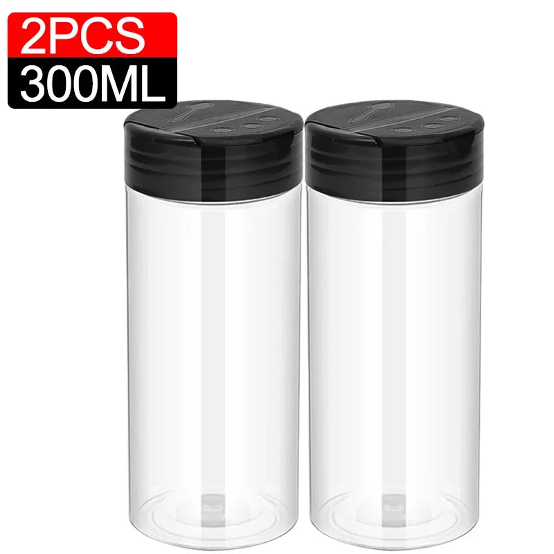 10/1PCS Clear Spices Bottle Salt Pepper Shakers Plastic Barbecue Seasoning Jars Condiment Box Home Kitchen Powder Storage Can