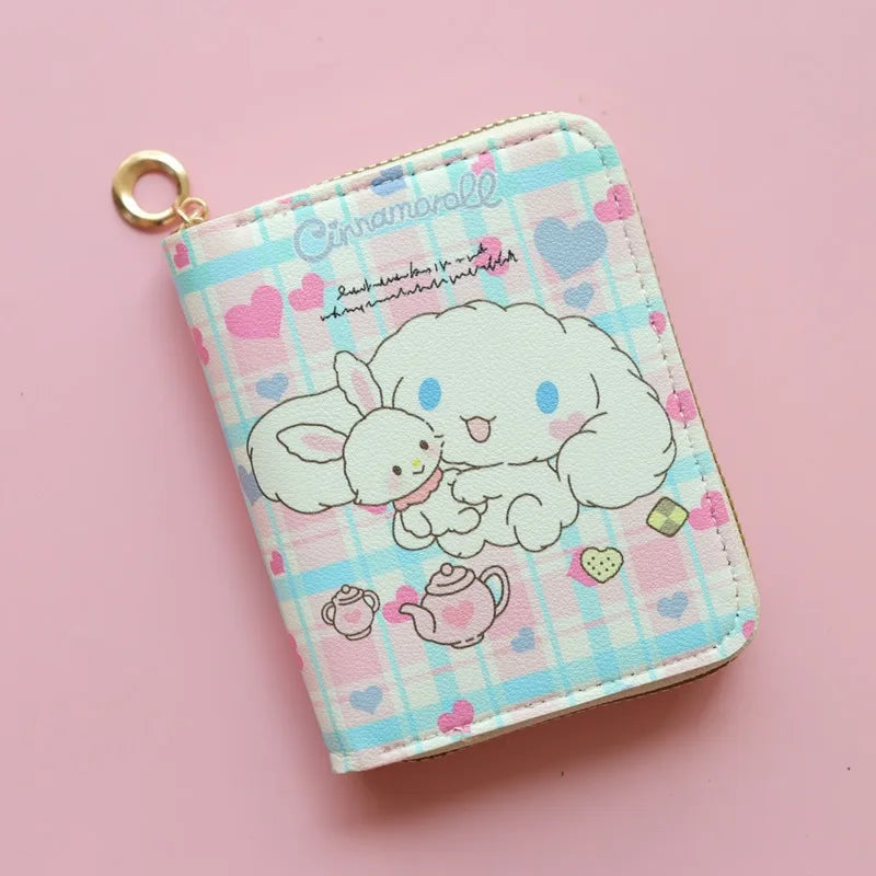 🎀 Cute Kawaii Sanrio Wallet – Stylish & Compact Short Zipper Purse | Card Holder | Fashionable & Lightweight | Perfect for Students & Everyday Use ✨