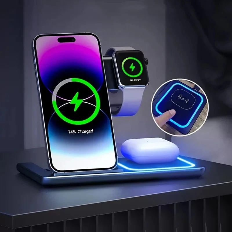 3-in-1 Fast Wireless Charging Station: Simplify Your Charging Experience