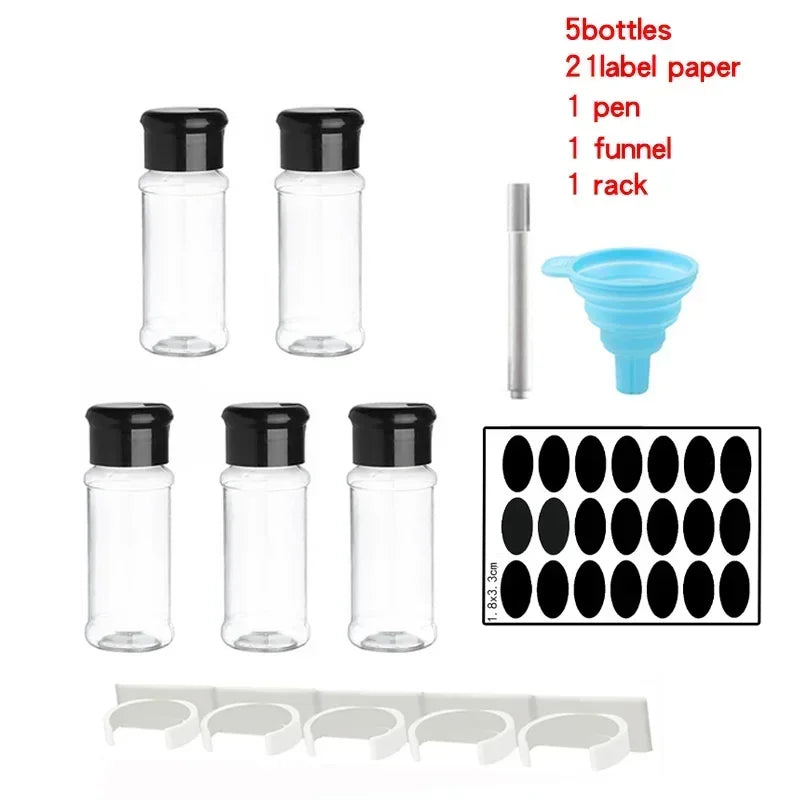 Spice Jars Set 5/10/15/20PC Jars for Spices Salt and Pepper Shaker Seasoning Jar Spice Organizer Plastic Barbecue Condiment