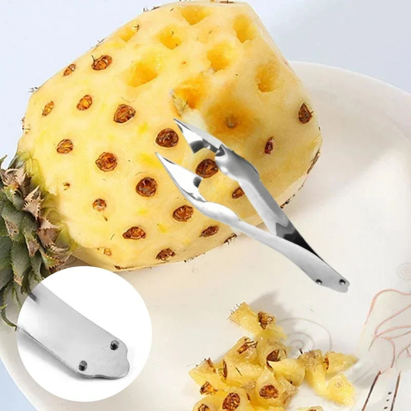 New Creative Practical Stainless Steel Cutter Pineapple Eye Peeler Pineapple Seed Remover Clip Home Kitchen Fruit Tools