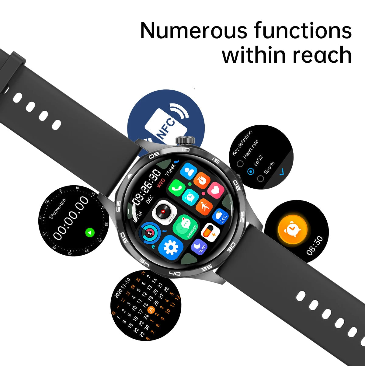 🔥 Ultimate Smart Watch 2025 ⌚ AMOLED HD Display | Bluetooth Calling | GPS Tracking | NFC | Heart Rate Monitor | Compass 🚀