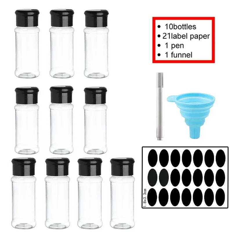 Spice Jars Set 5/10/15/20PC Jars for Spices Salt and Pepper Shaker Seasoning Jar Spice Organizer Plastic Barbecue Condiment