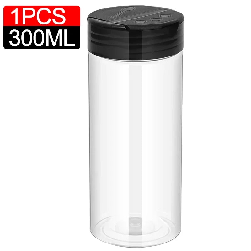 10/1PCS Clear Spices Bottle Salt Pepper Shakers Plastic Barbecue Seasoning Jars Condiment Box Home Kitchen Powder Storage Can