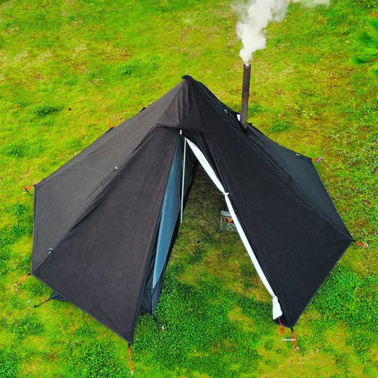 🔥 Ultralight 1-Person Camping Hot Tent ⛺ Pyramid Tipi Design | Double Layer | Chimney Window | Bushcraft & Outdoor Adventure Ready 🚀