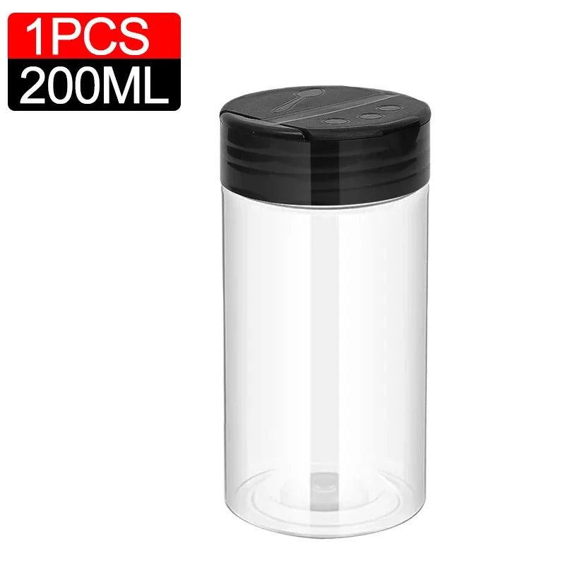 10/1PCS Clear Spices Bottle Salt Pepper Shakers Plastic Barbecue Seasoning Jars Condiment Box Home Kitchen Powder Storage Can