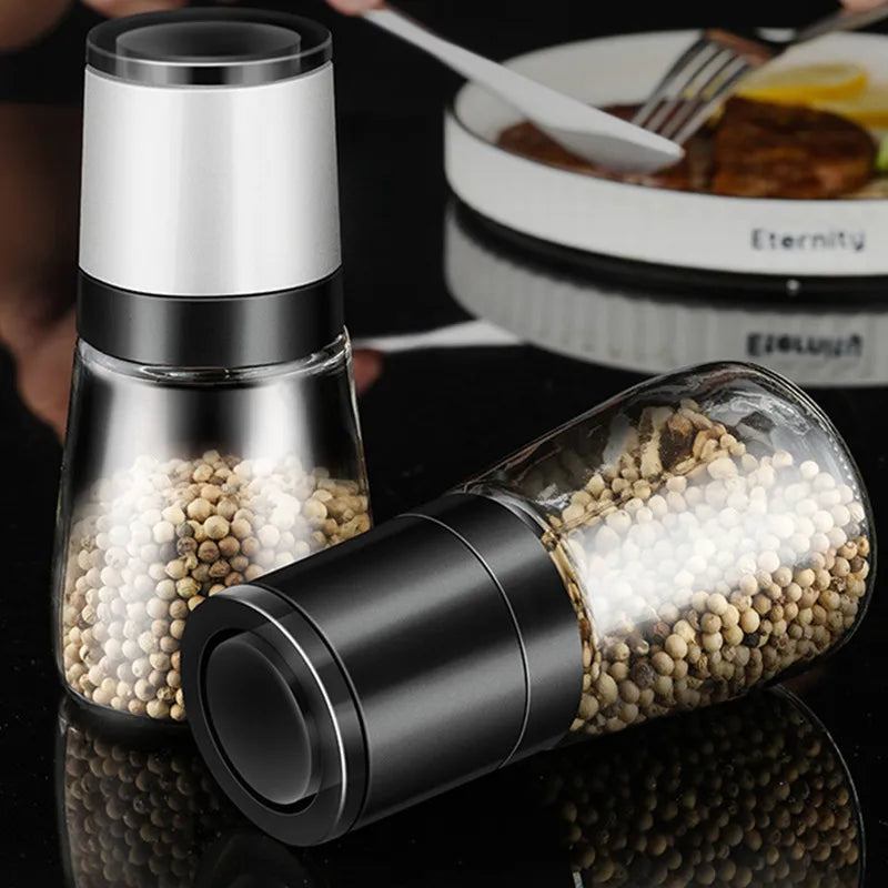 Stainless Steel Salt And Pepper Mill Grinder Refillable Pepper Shaker With Adjustable Thickness Spice Container Kitchen Grinder