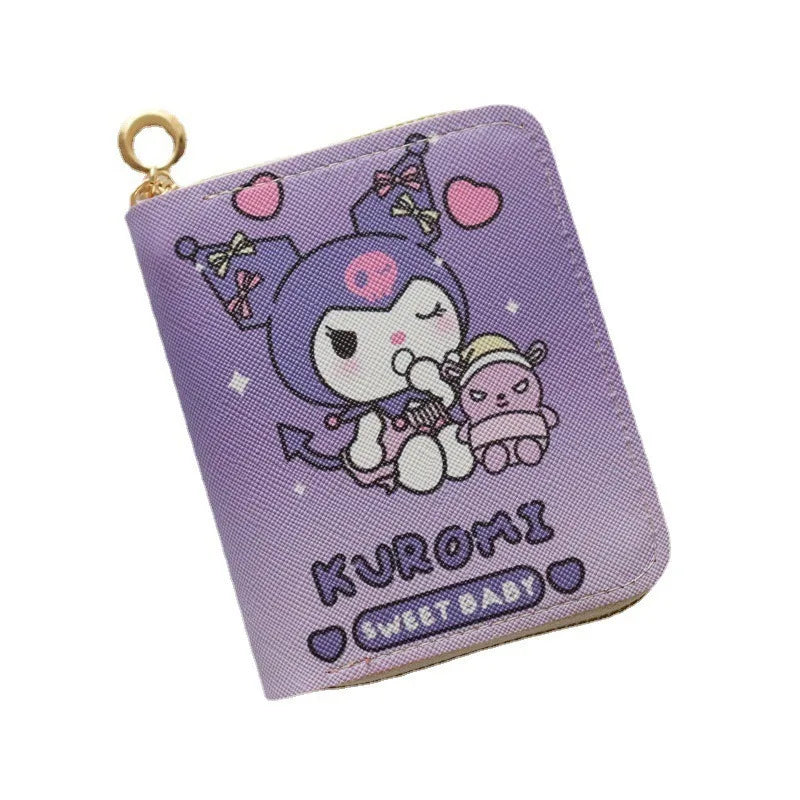 🎀 Cute Kawaii Sanrio Wallet – Stylish & Compact Short Zipper Purse | Card Holder | Fashionable & Lightweight | Perfect for Students & Everyday Use ✨