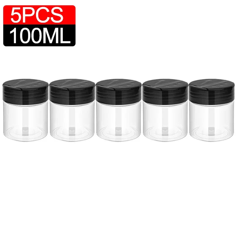 10/1PCS Clear Spices Bottle Salt Pepper Shakers Plastic Barbecue Seasoning Jars Condiment Box Home Kitchen Powder Storage Can