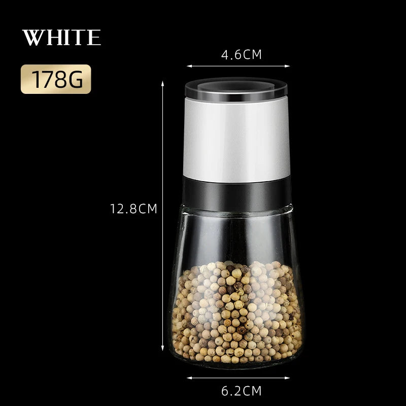 Stainless Steel Salt And Pepper Mill Grinder Refillable Pepper Shaker With Adjustable Thickness Spice Container Kitchen Grinder