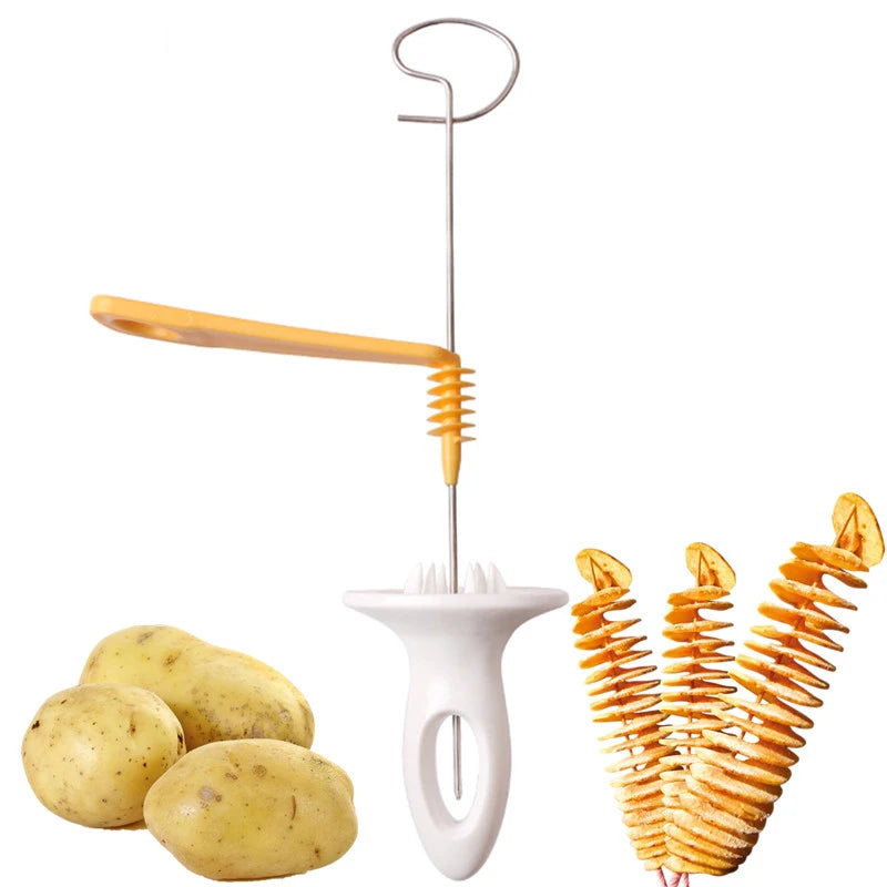 Protable Potato BBQ Skewers For Camping Chips Maker potato slicer Potato Spiral Cutter Barbecue Tools Kitchen Accessories