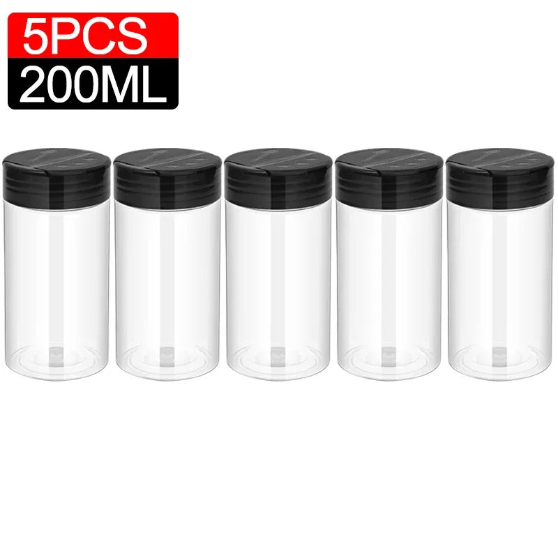 10/1PCS Clear Spices Bottle Salt Pepper Shakers Plastic Barbecue Seasoning Jars Condiment Box Home Kitchen Powder Storage Can