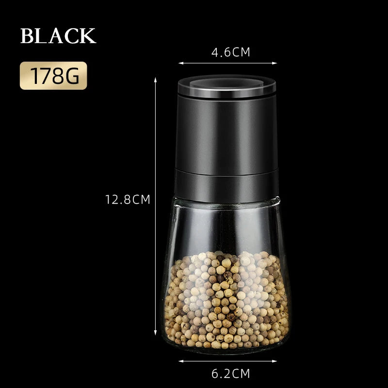 Stainless Steel Salt And Pepper Mill Grinder Refillable Pepper Shaker With Adjustable Thickness Spice Container Kitchen Grinder