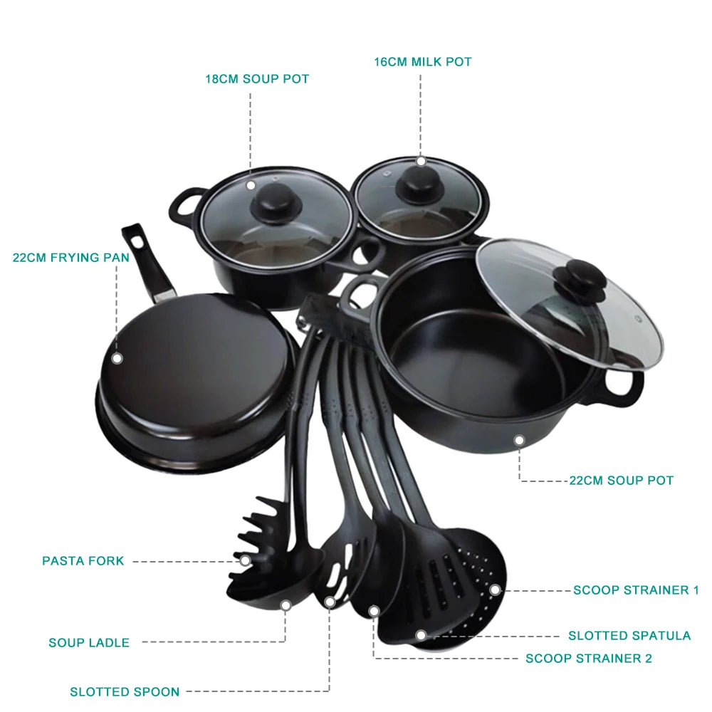 Non-Stick Pots And Pans Set 13-Piece Kitchen Utensil Set Kitchen Cookware Gifts for Friends and Family