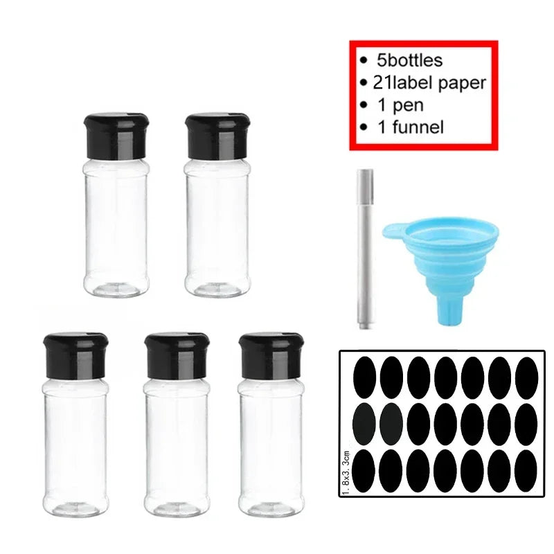 Spice Jars Set 5/10/15/20PC Jars for Spices Salt and Pepper Shaker Seasoning Jar Spice Organizer Plastic Barbecue Condiment