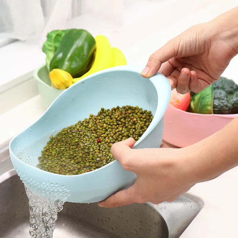 Rice Washing Filter Strainer Basket Colander Sieve Fruit Vegetable Bowl Drainer Cleaning Tools Home Kitchen Kit Kitchen Tools