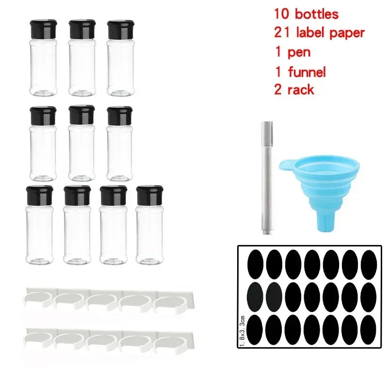 Spice Jars Set 5/10/15/20PC Jars for Spices Salt and Pepper Shaker Seasoning Jar Spice Organizer Plastic Barbecue Condiment