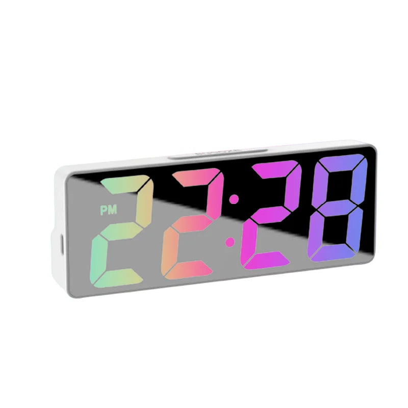 Voice Control LED Alarm Clock – Smart Digital Table Clock with Dual Alarms, Temperature Display, Snooze, Night Mode & USB Power