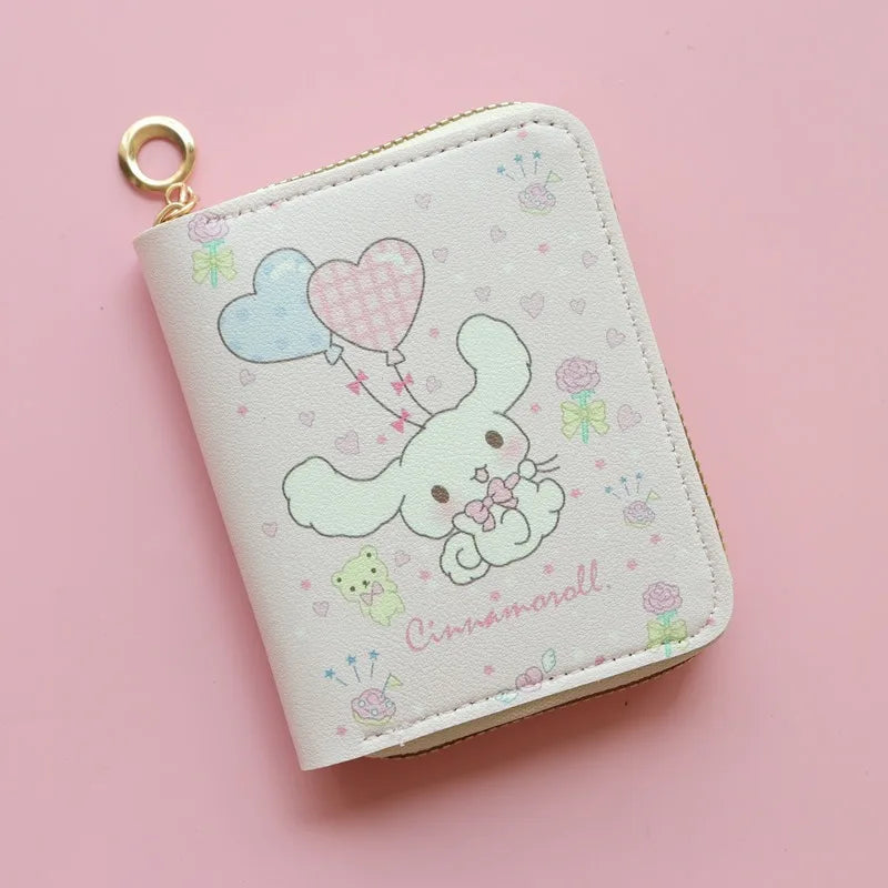 🎀 Cute Kawaii Sanrio Wallet – Stylish & Compact Short Zipper Purse | Card Holder | Fashionable & Lightweight | Perfect for Students & Everyday Use ✨