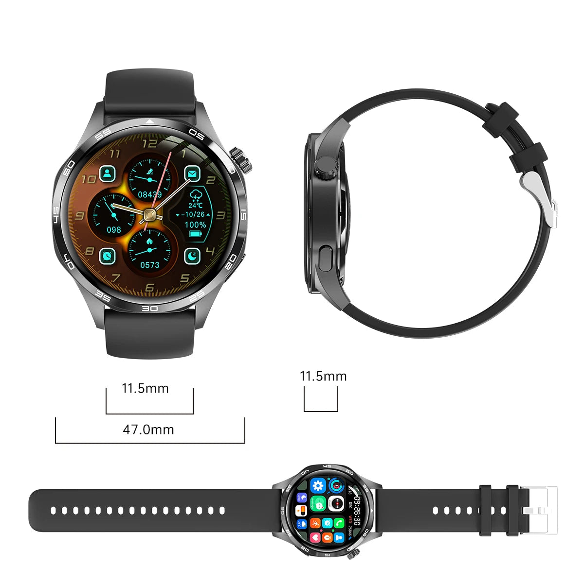 🔥 Ultimate Smart Watch 2025 ⌚ AMOLED HD Display | Bluetooth Calling | GPS Tracking | NFC | Heart Rate Monitor | Compass 🚀