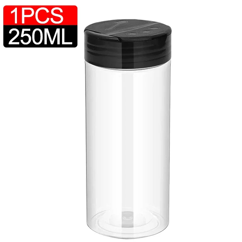 10/1PCS Clear Spices Bottle Salt Pepper Shakers Plastic Barbecue Seasoning Jars Condiment Box Home Kitchen Powder Storage Can