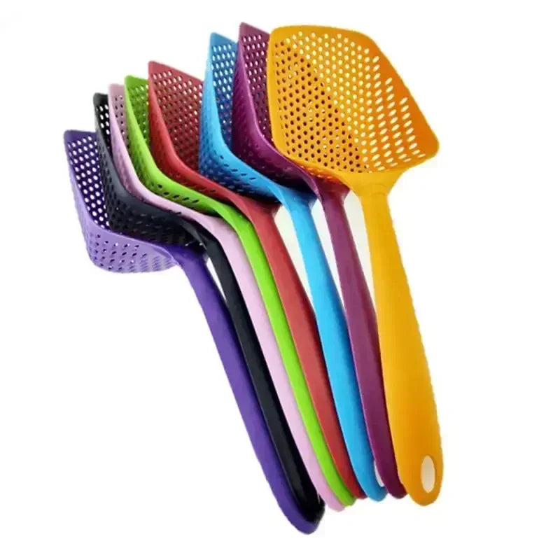 1PC Spoon Filter Cooking Shovel Strainer Scoop Nylon Spoon Kitchen Accessories Nylon Strainer Scoop Colander Leaking Shovel Tool