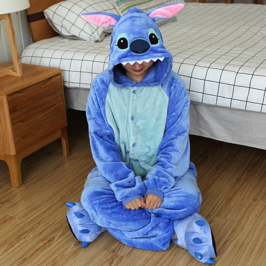 Unisex Adult Stitch Onesie Pajamas, Mens and  Womens