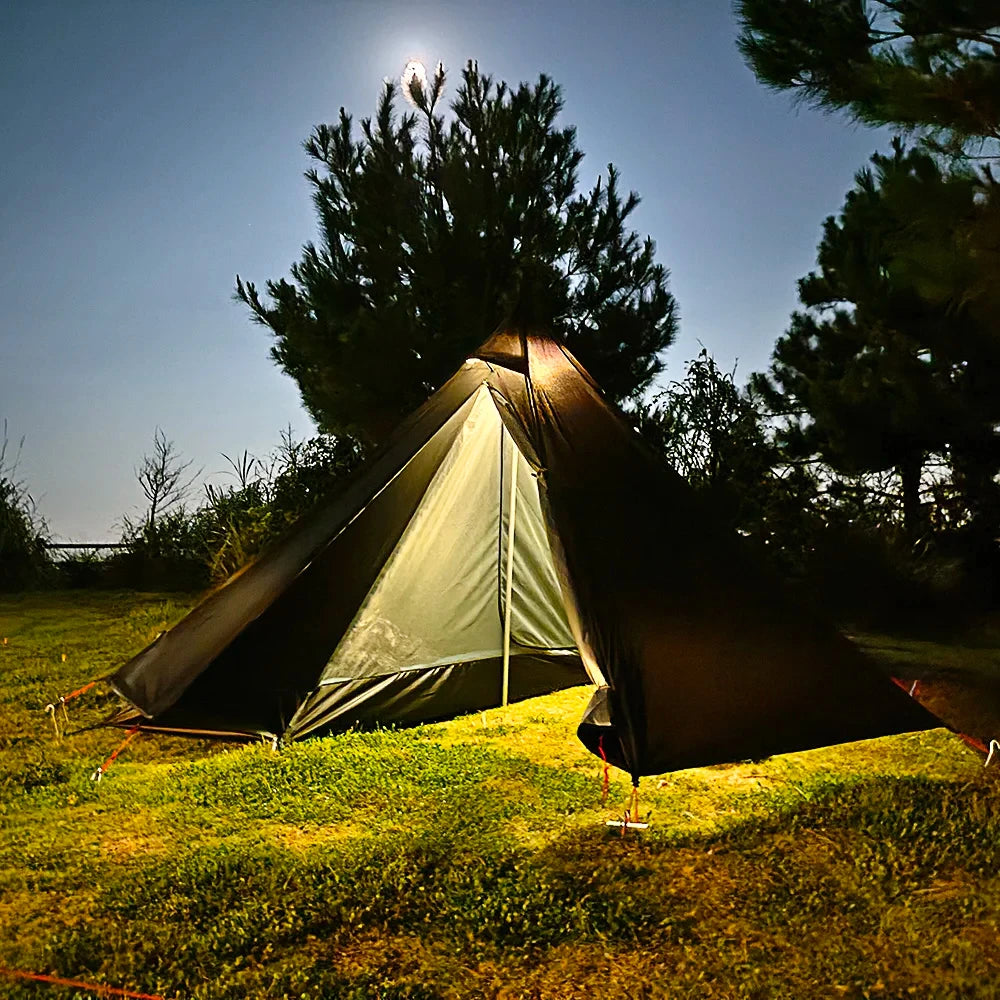 🔥 Ultralight 1-Person Camping Hot Tent ⛺ Pyramid Tipi Design | Double Layer | Chimney Window | Bushcraft & Outdoor Adventure Ready 🚀