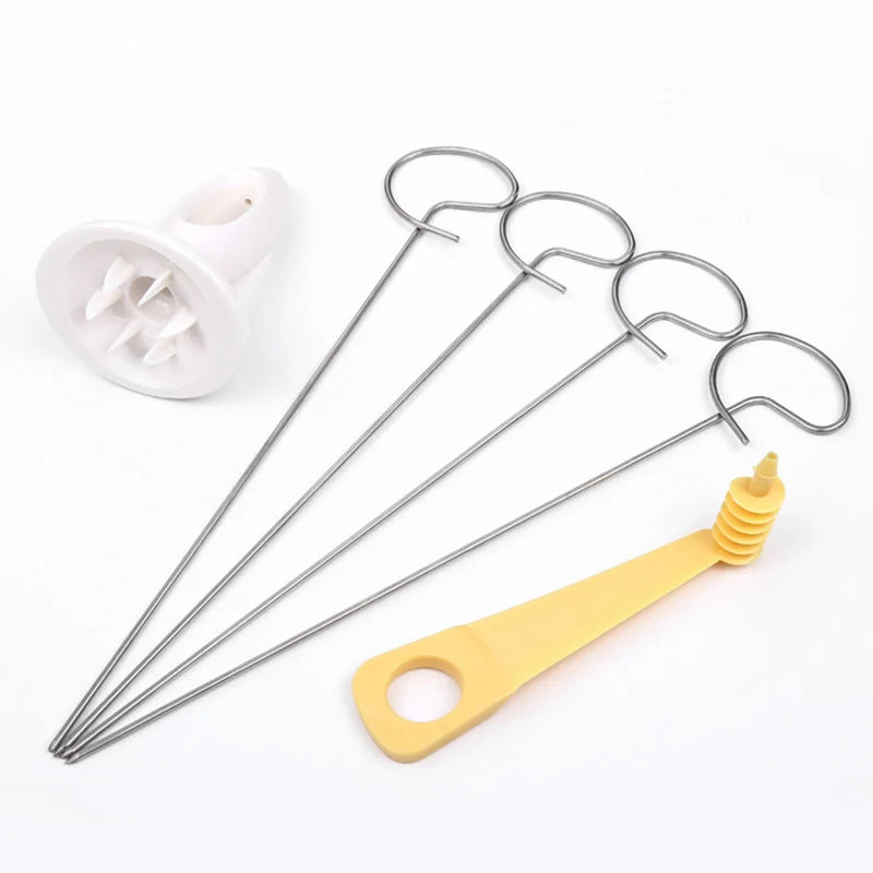 Protable Potato BBQ Skewers For Camping Chips Maker potato slicer Potato Spiral Cutter Barbecue Tools Kitchen Accessories