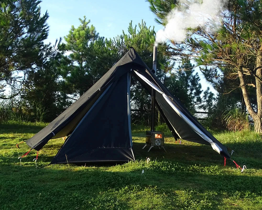 🔥 Ultralight 1-Person Camping Hot Tent ⛺ Pyramid Tipi Design | Double Layer | Chimney Window | Bushcraft & Outdoor Adventure Ready 🚀