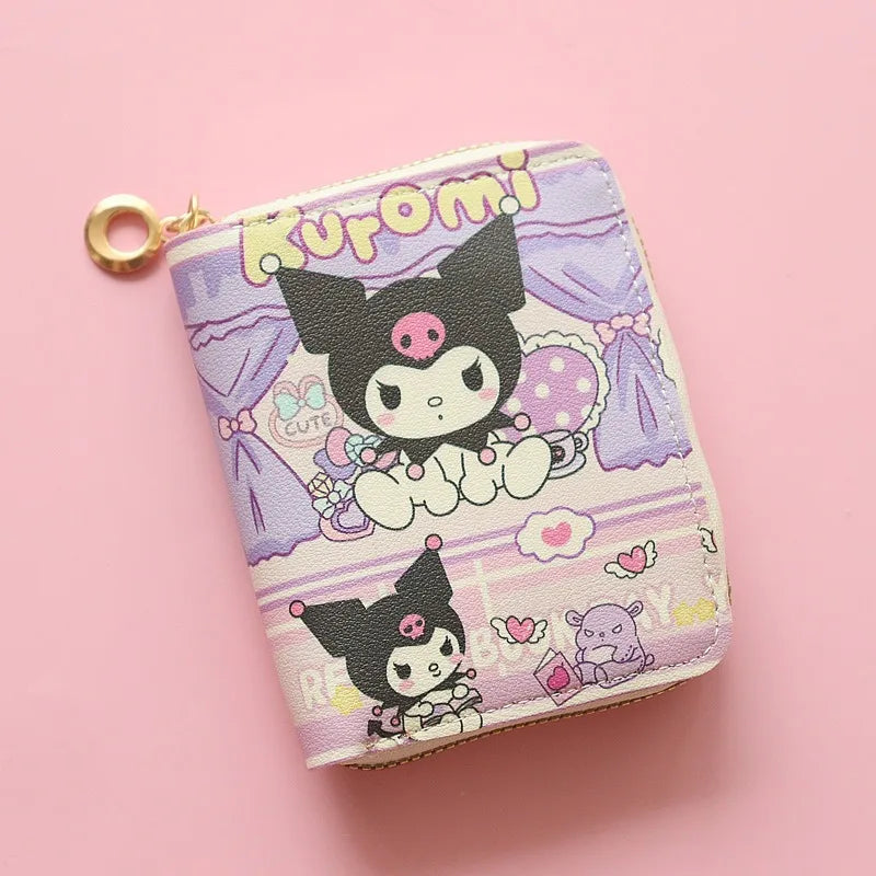 🎀 Cute Kawaii Sanrio Wallet – Stylish & Compact Short Zipper Purse | Card Holder | Fashionable & Lightweight | Perfect for Students & Everyday Use ✨