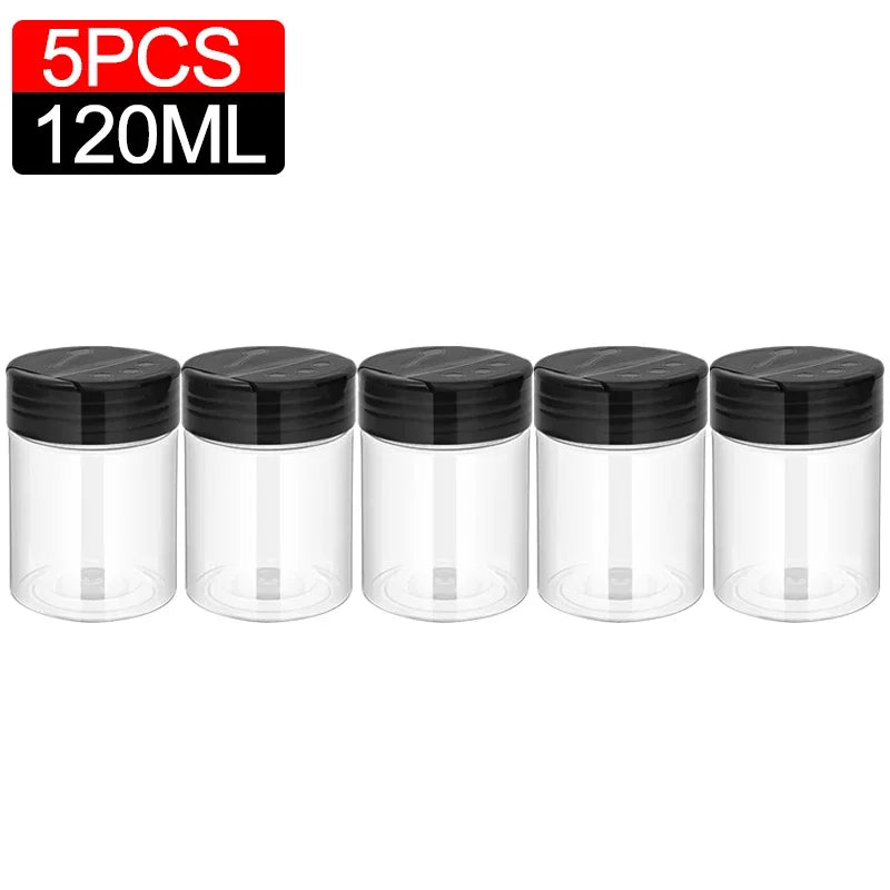 10/1PCS Clear Spices Bottle Salt Pepper Shakers Plastic Barbecue Seasoning Jars Condiment Box Home Kitchen Powder Storage Can