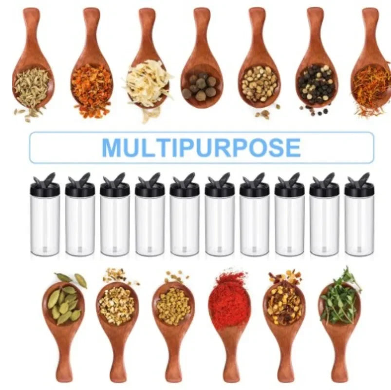 10/1PCS Clear Spices Bottle Salt Pepper Shakers Plastic Barbecue Seasoning Jars Condiment Box Home Kitchen Powder Storage Can