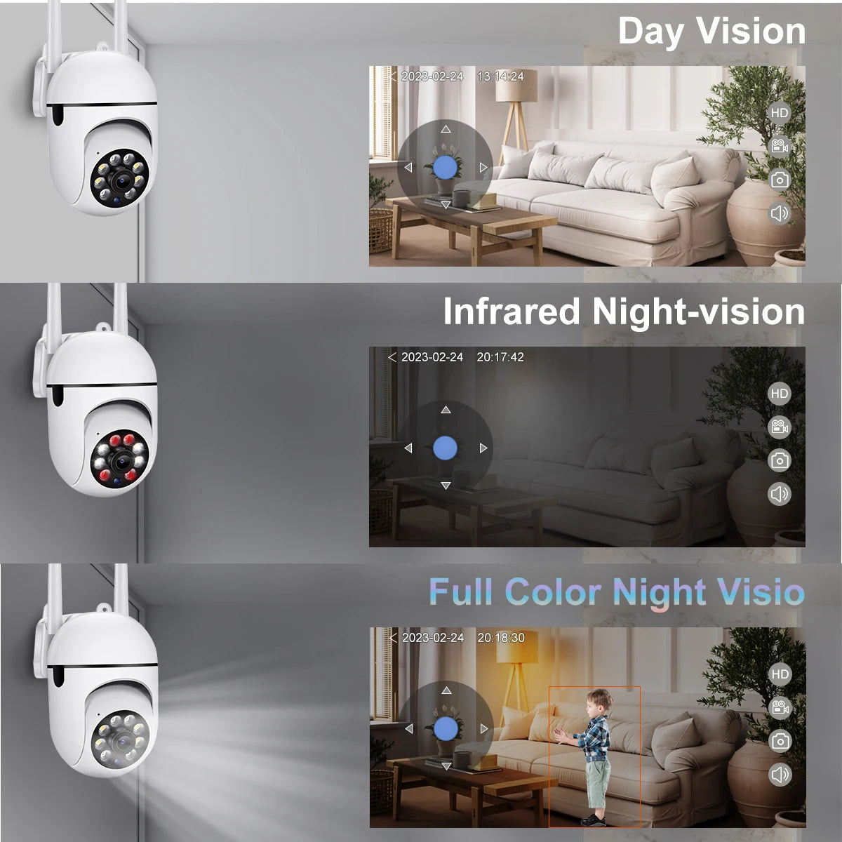 1080P Full HD WiFi Security Camera with 360° Pan-Tilt, Night Vision, Two-Way Audio, and Motion Detection