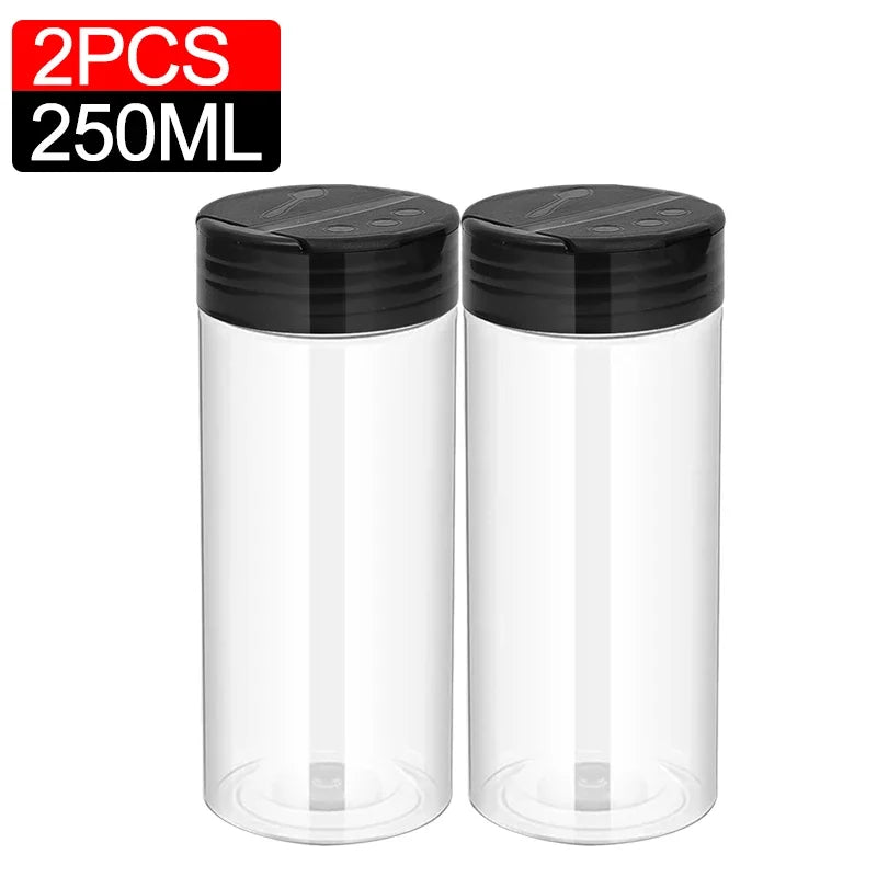 10/1PCS Clear Spices Bottle Salt Pepper Shakers Plastic Barbecue Seasoning Jars Condiment Box Home Kitchen Powder Storage Can