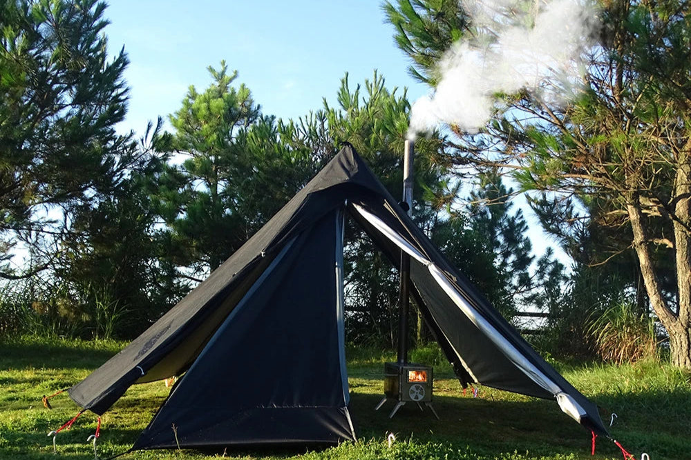 🔥 Ultralight 1-Person Camping Hot Tent ⛺ Pyramid Tipi Design | Double Layer | Chimney Window | Bushcraft & Outdoor Adventure Ready 🚀